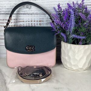 COACH 89088 CASSIE 19 HAND BAG COLORBLOCK‎ PINE GREEN AURORA MULTI CROSSBODY GUC